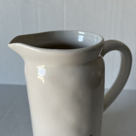 Rae Dunn Tall Ivory Ceramic Farmhouse POUR. Icon Graphic Beverage Carafe Pitcher - Picture 7 of 10
